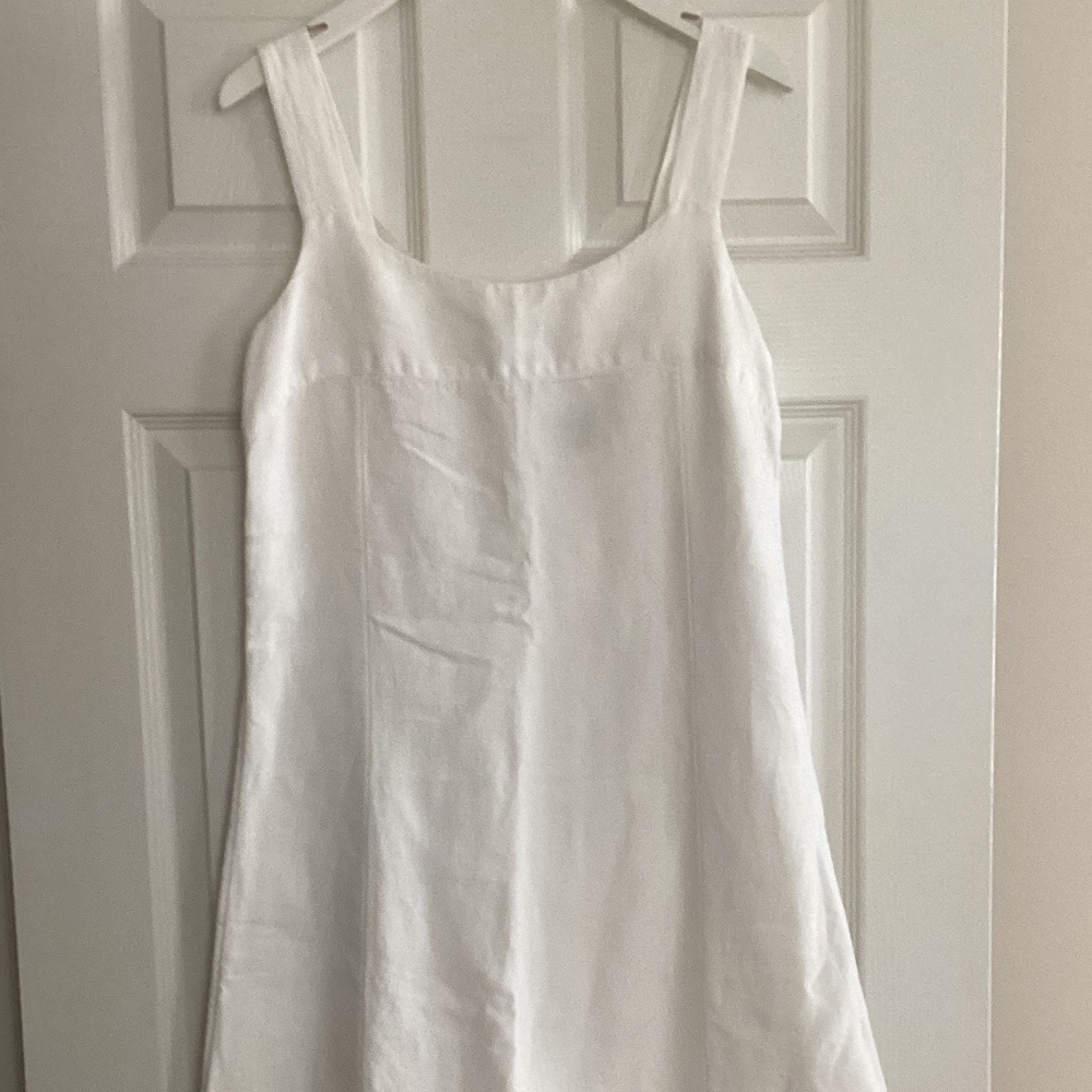 J. Jill White Sleeveless Linen Midi Dress